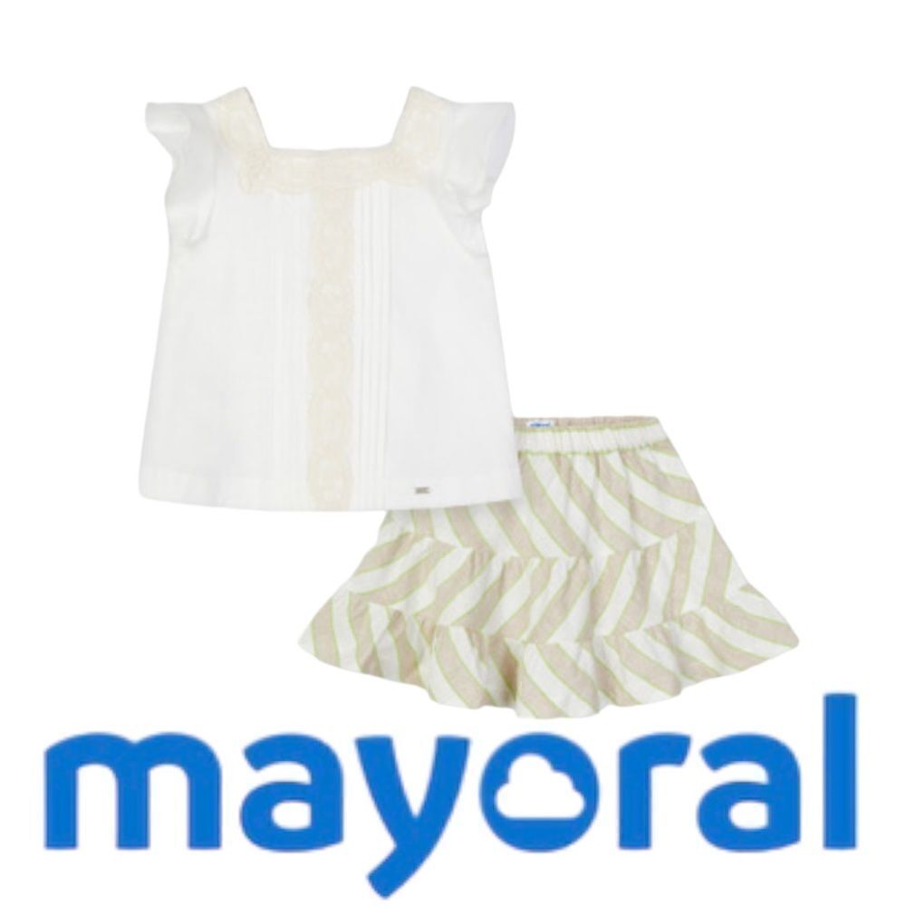MAYORAL | Ecru | LINEN SKIRT SET
